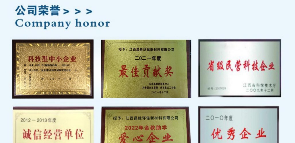 Changsheng company honor plaques